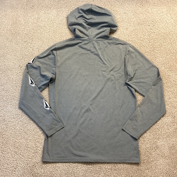 Volcom Stone Tech UV Protection Hoodie Gray Small Lightweight Sweatshirt - Picture 9 of 10